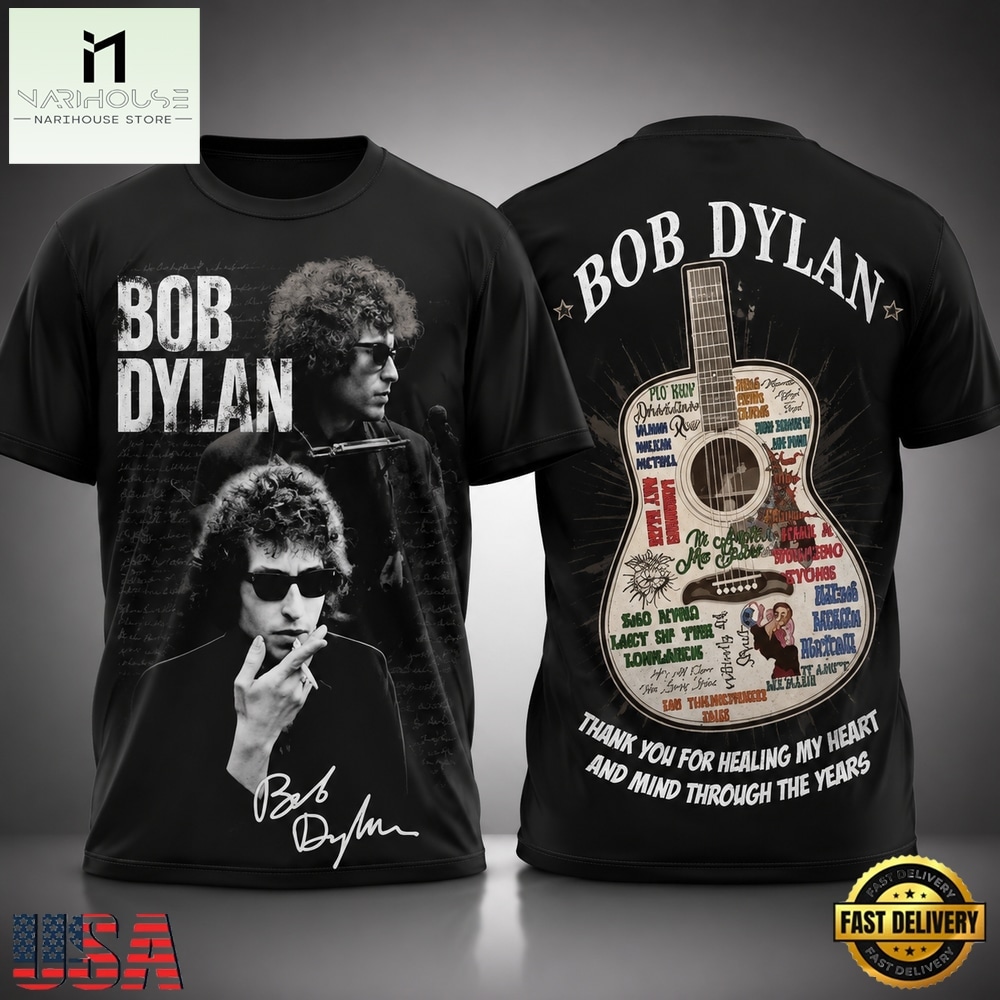 Bob Dylan Thank You For Healing My Heart AOP 3D T Shirt , Popular 3D Music Tee Bob Dylan Thank You For Healing My Heart AOP 3D T Shirt , Popular 3D Music Tee