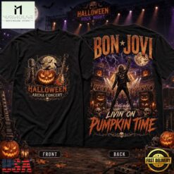 Bon Jovi Halloween Rock Night T Shirt, Livin’ on Pumpkin Time 3D Shirt , Music Fans 3D T Shirt Bon Jovi Halloween Rock Night T Shirt Livin ON Pumpkin Time 3D Shirt