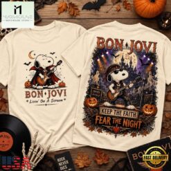 Bon Jovi Spooky Concert Graphic 3D Shirt, Popular 3D Music Tee Bon Jovi Spooky Concert Graphic 3D Shirt