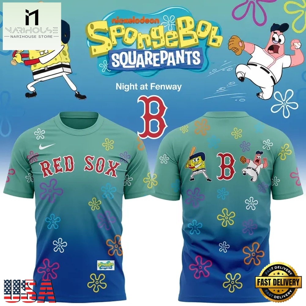 Boston Red Sox x SpongeBob SquarePants Night at Fenway 2026 T Shirt, Popular 3D Music Tee Boston Red Sox x SpongeBob SquarePants Night at Fenway 2026 T Shirt, Popular 3D Music Tee