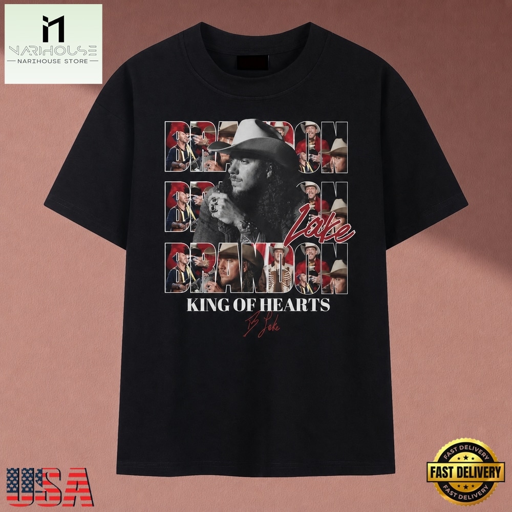 Brandon Lake King Of Hearts Photo Collage Vintage T Shirt, Music Fan 2D Shirt Brandon Lake King OF Hearts Photo Collage Vintage T Shirt