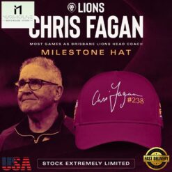 Brisbane Lions Chris Fagan Milestone Signature 2026 Cap Hat , Trending Cap Style Brisbane Lions Chris Fagan Milestone Signature 2026 Cap Hat