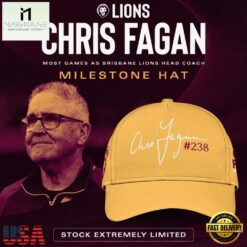 Brisbane Lions Chris Fagan Milestone Signature 2026 Gold Cap , Trending Cap Style Brisbane Lions Chris Fagan Milestone Signature 2026 Gold Cap