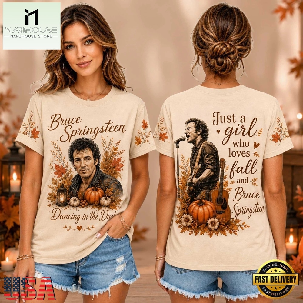 Bruce Springsteen Autumn Pumpkins Vintage Photo Unisex 3D Shirt , Music Fans 3D T Shirt Bruce Springsteen Autumn Pumpkins Vintage Photo Unisex 3D Shirt , Music Fans 3D T Shirt