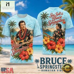 Bruce Springsteen Tropical Lei Hawaiian Floral 2026 3D Shirt , Popular 3D Music Tee Bruce Springsteen Tropical Lei Hawaiian Floral 2026 3D Shirt