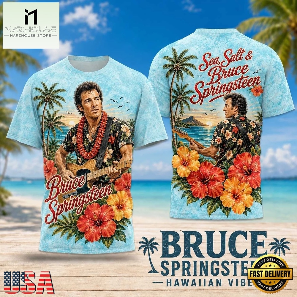 Bruce Springsteen Tropical Lei Hawaiian Floral 2026 3D Shirt , Popular 3D Music Tee Bruce Springsteen Tropical Lei Hawaiian Floral 2026 3D Shirt , Popular 3D Music Tee