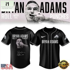Bryan Adams Roll With The Punches Tour 2026 2027 Signed Graphic Baseball Jersey, Concert Baseball Jersey Bryan Adams Roll With The Punches Tour 2026 2027 Signed Graphic Baseball Jersey