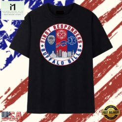 Buffalo Bills First Responders Police Fire Dept EMS Skyline T Shirt, Stylish 2D Graphic Shirt Buffalo Bills First Responders Police Fire Dept Ems Skyline T Shirt