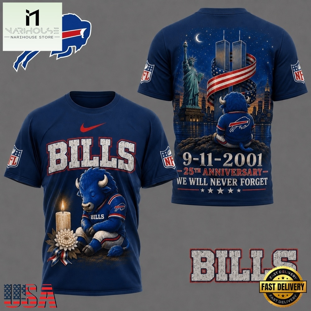 Buffalo Bills NFL 9 11 25th Anniversary Never Forget Memorial 3D T Shirt, NFL Sporty Shirt Buffalo Bills NFL 9 11 25th Anniversary Never Forget Memorial 3D T Shirt, NFL Sporty Shirt
