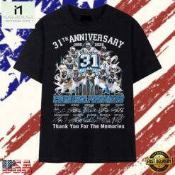 Carolina Panthers 31st Anniversary 1995 2026 Legends Signatures T Shirt, Stylish 2D Graphic Shirt Carolina Panthers 31st Anniversary 1995 2026 Legends Signatures T Shirt