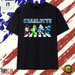 Charlotte Sports Teams Mascot walking across T Shirt , Stylish 2D Graphic Shirt Charlotte Sports Teams Mascot Walking Across T Shirt