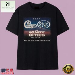 Chicago and Styx The Windy Cities Tour Vintage Rock Concert T Shirt, Music Fan 2D Shirt Chicago And Styx The Windy Cities Tour Vintage Rock Concert T Shirt