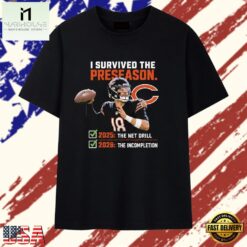 Chicago Bears I Survived the Preseason 2025 and 2026 T Shirt, Stylish 2D Graphic Shirt Chicago Bears I Survived The Preseason 2025 And 2026 T Shirt