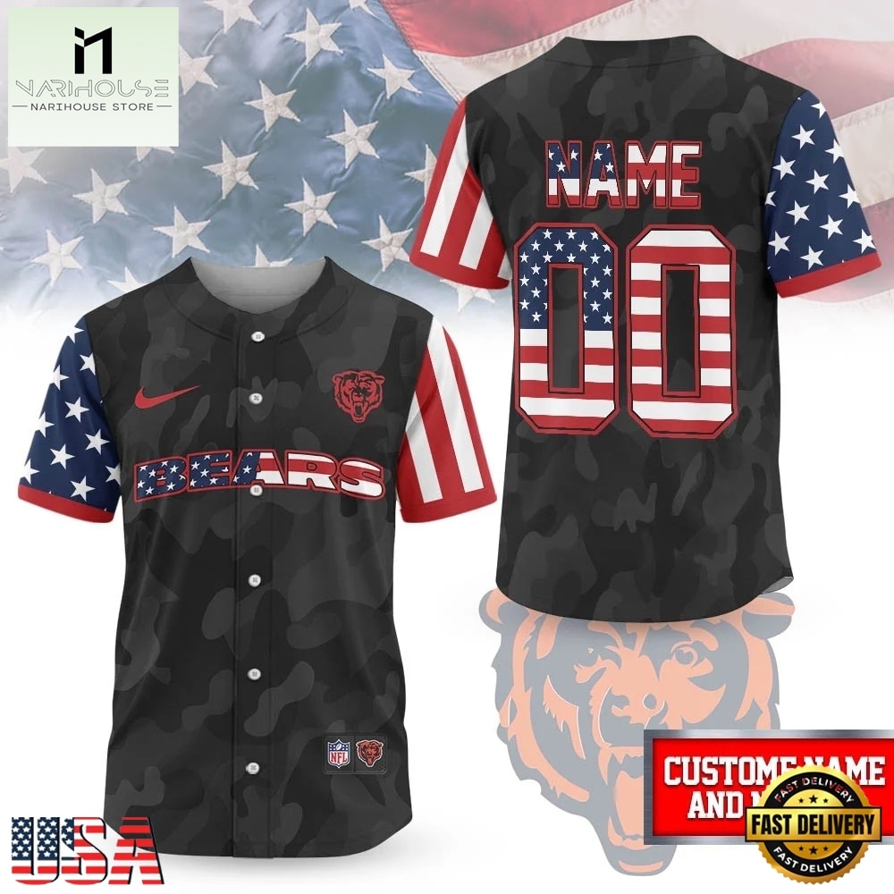 Chicago Bears NFL American Pride Custom Baseball Jersey Shirt , NFL Game Day Jersey Chicago Bears NFL American Pride Custom Baseball Jersey Shirt , NFL Game Day Jersey