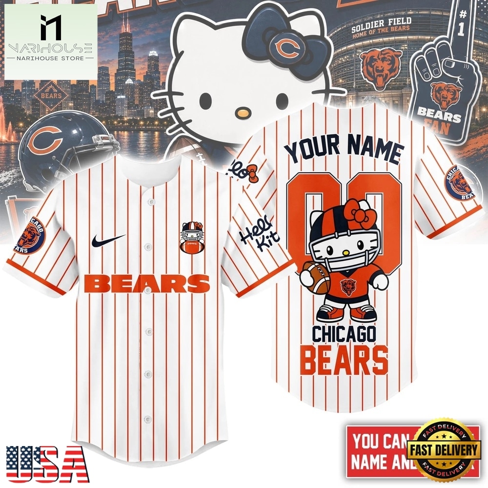 Chicago Bears NFL Kitty Game Day Custom Baseball Jersey Shirt , NFL Game Day Jersey Chicago Bears NFL Kitty Game Day Custom Baseball Jersey Shirt , NFL Game Day Jersey