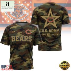 Chicago Bears NFL Veterans US Army Camo New Design 3D Shirt , NFL Sporty Shirt Chicago Bears Nfl Veterans US Army Camo New Design 3D Shirt