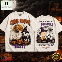 Chris Brown Snoopy Halloween Haunted Vibes 3D Shirt, Popular 3D Music Tee Chris Brown Snoopy Halloween Haunted Vibes 3D Shirt
