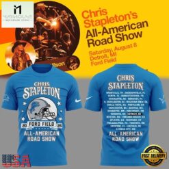 Chris Stapleton Show Detroit, MI 2026 T Shirt , Music Fans 3D T Shirt Chris Stapleton Show Detroit MI 2026 T Shirt