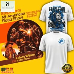 Chris Stapleton Show x Detroit Lions 2026 White 3D Shirt , Music Fans 3D T Shirt Chris Stapleton Show X Detroit Lions 2026 White 3D Shirt