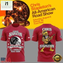 Chris Stapleton x Atlanta Falcons Mascot All American Road Show 2026 3D Shirt, Popular 3D Music Tee Chris Stapleton X Atlanta Falcons Mascot All American Road Show 2026 3D Shirt