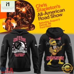 Chris Stapleton x Atlanta Falcons Mascot All American Road Show 2026 Black Hoodie, Popular 3D Music Tee Chris Stapleton X Atlanta Falcons Mascot All American Road Show 2026 Black Hoodie