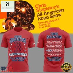 Chris Stapleton x Boston Red Sox All American Road Show 2026 T Shirt , Popular 3D Music Tee Chris Stapleton X Boston Red Sox All American Road Show 2026 T Shirt