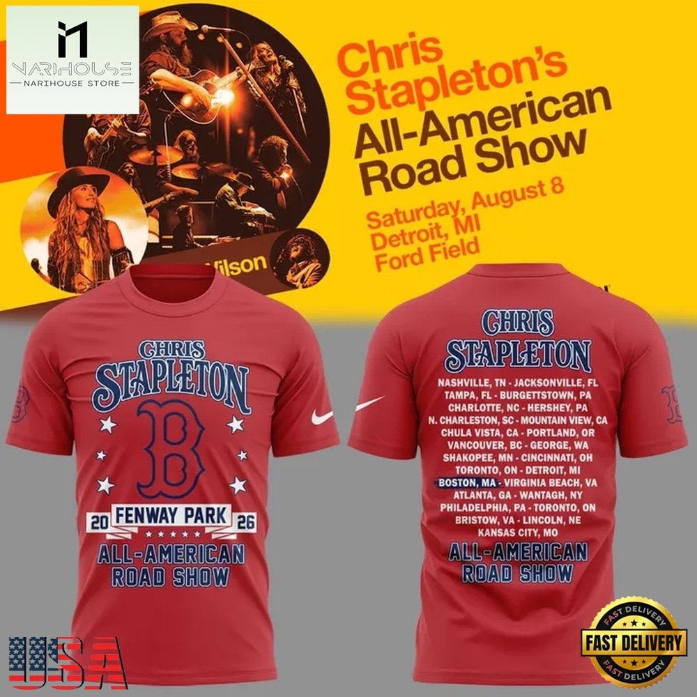 Chris Stapleton x Boston Red Sox All American Road Show 2026 T Shirt , Popular 3D Music Tee Chris Stapleton x Boston Red Sox All American Road Show 2026 T Shirt , Popular 3D Music Tee