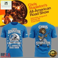 Chris Stapleton x Detroit Lions All American Road Show New 3D Shirt , Music Fans 3D T Shirt Chris Stapleton X Detroit Lions All American Road Show New 3D Shirt
