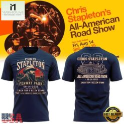 Chris Stapleton x Fenway Park All American Road Show 2026 Navy T Shirt , Popular 3D Music Tee Chris Stapleton X Fenway Park All American Road Show 2026 Navy T Shirt