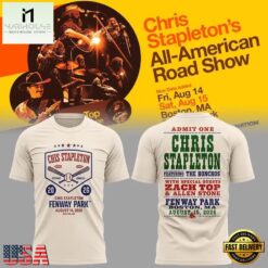 Chris Stapleton x Fenway Park All American Road Show 2026 Spceical New 3D Shirt , Popular 3D Music Tee Chris Stapleton X Fenway Park All American Road Show 2026 Spceical New 3D Shirt