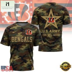 Cincinnati Bengals NFL Veterans US Army Camo New Design 3D Shirt , NFL Sporty Shirt Cincinnati Bengals Nfl Veterans US Army Camo New Design 3D Shirt