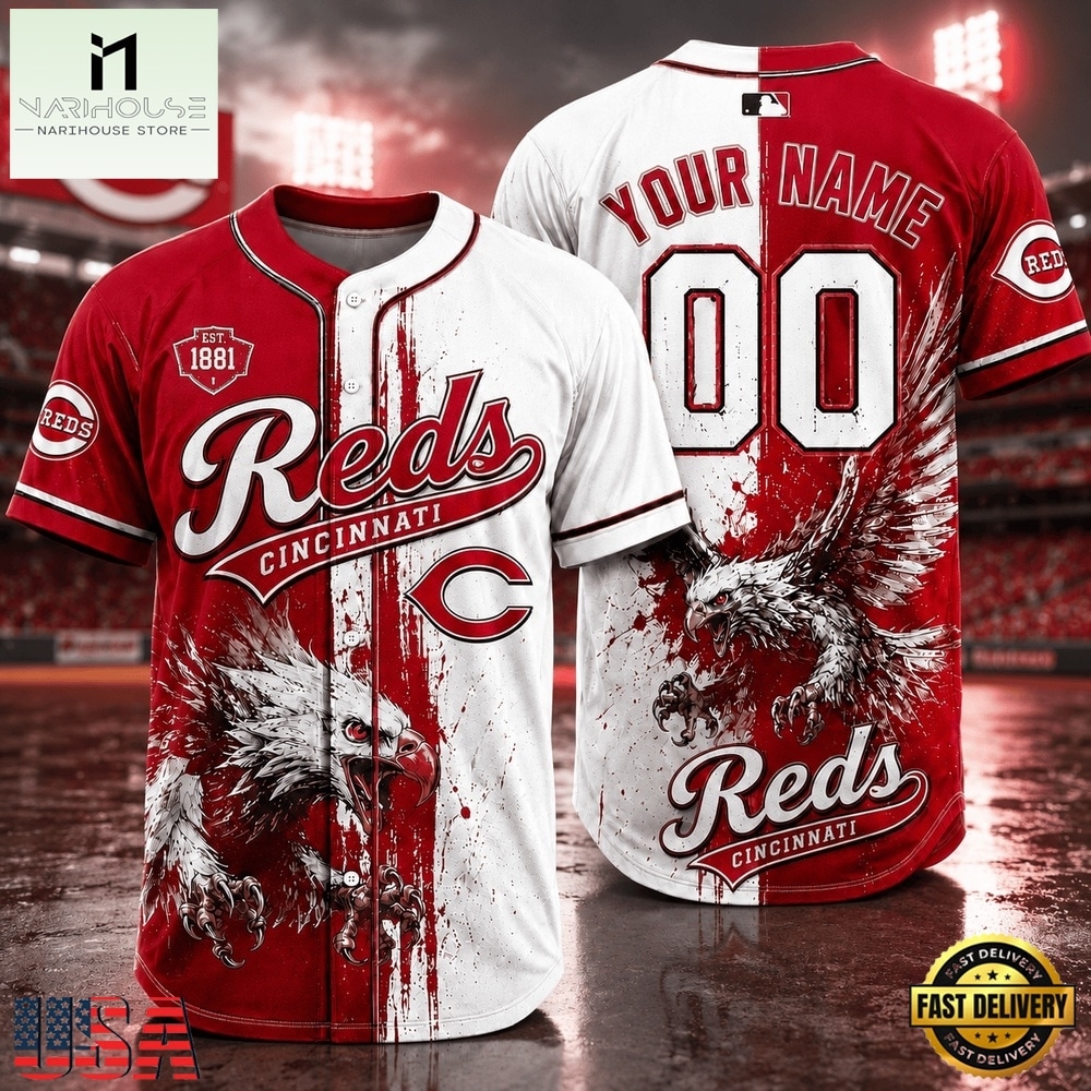 Cincinnati Reds 2026 MLB Eagle America Personalized Baseball Jersey , MLB Sports Baseball Jersey Cincinnati Reds 2026 MLB Eagle America Personalized Baseball Jersey , MLB Sports Baseball Jersey