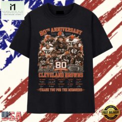 Cleveland Browns 80th Anniversary 1946 2026 Thank You For The Memories T Shirt , Stylish 2D Graphic Shirt Cleveland Browns 80th Anniversary 1946 2026 Thank You For The Memories T Shirt
