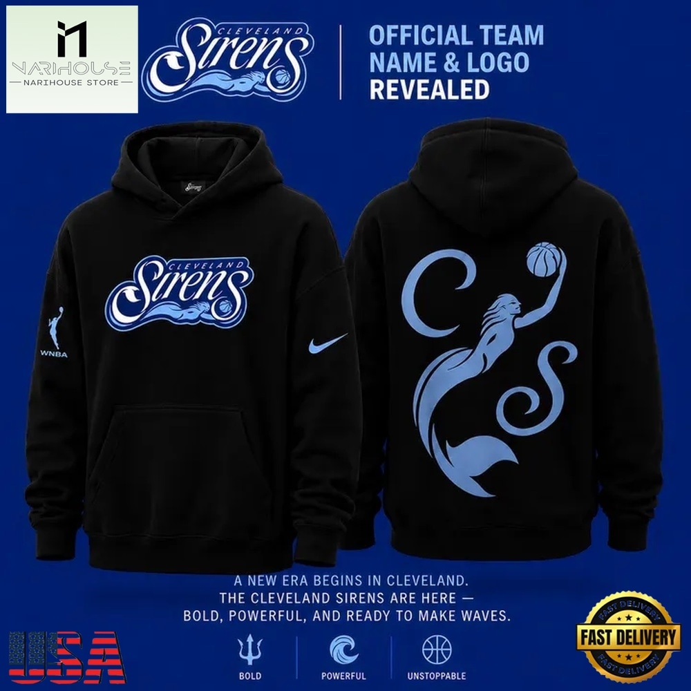 Cleveland Sirens 2028 WNBA Primary Logo Black Hoodie , Trending New Design Shirt Cleveland Sirens 2028 WNBA Primary Logo Black Hoodie , Trending New Design Shirt