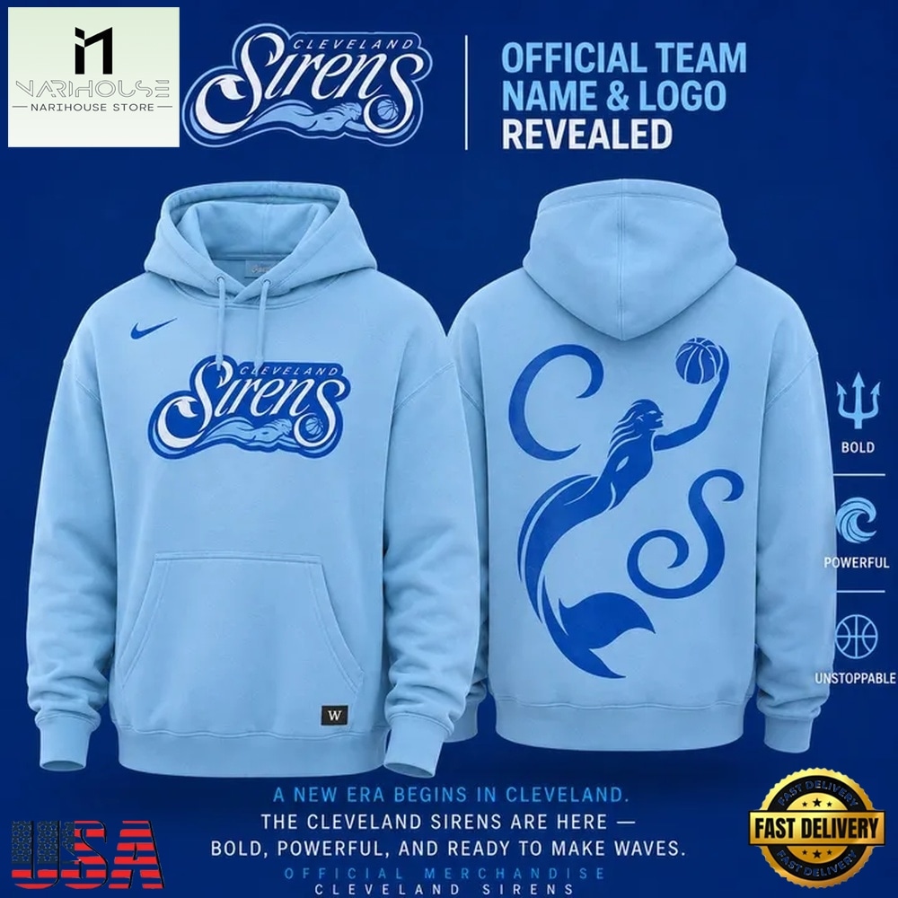 Cleveland Sirens 2028 WNBA Primary Logo Erie Blue Hoodie , Trending New Design Shirt Cleveland Sirens 2028 WNBA Primary Logo Erie Blue Hoodie , Trending New Design Shirt