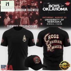 Cross Canadian Ragweed x Nebraska 2026 Blac T Shirt, Popular 3D Music Tee Cross Canadian Ragweed X Nebraska 2026 Blac T Shirt