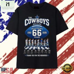 Dallas Cowboys 66th Anniversary 1960 2026 Signatures Football T Shirt , Stylish 2D Graphic Shirt Dallas Cowboys 66th Anniversary 1960 2026 Signatures Football T Shirt