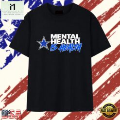 Dallas Cowboys Mental Health Is Health NFL T Shirt, Stylish 2D Graphic Shirt Dallas Cowboys Mental Health IS Health Nfl T Shirt