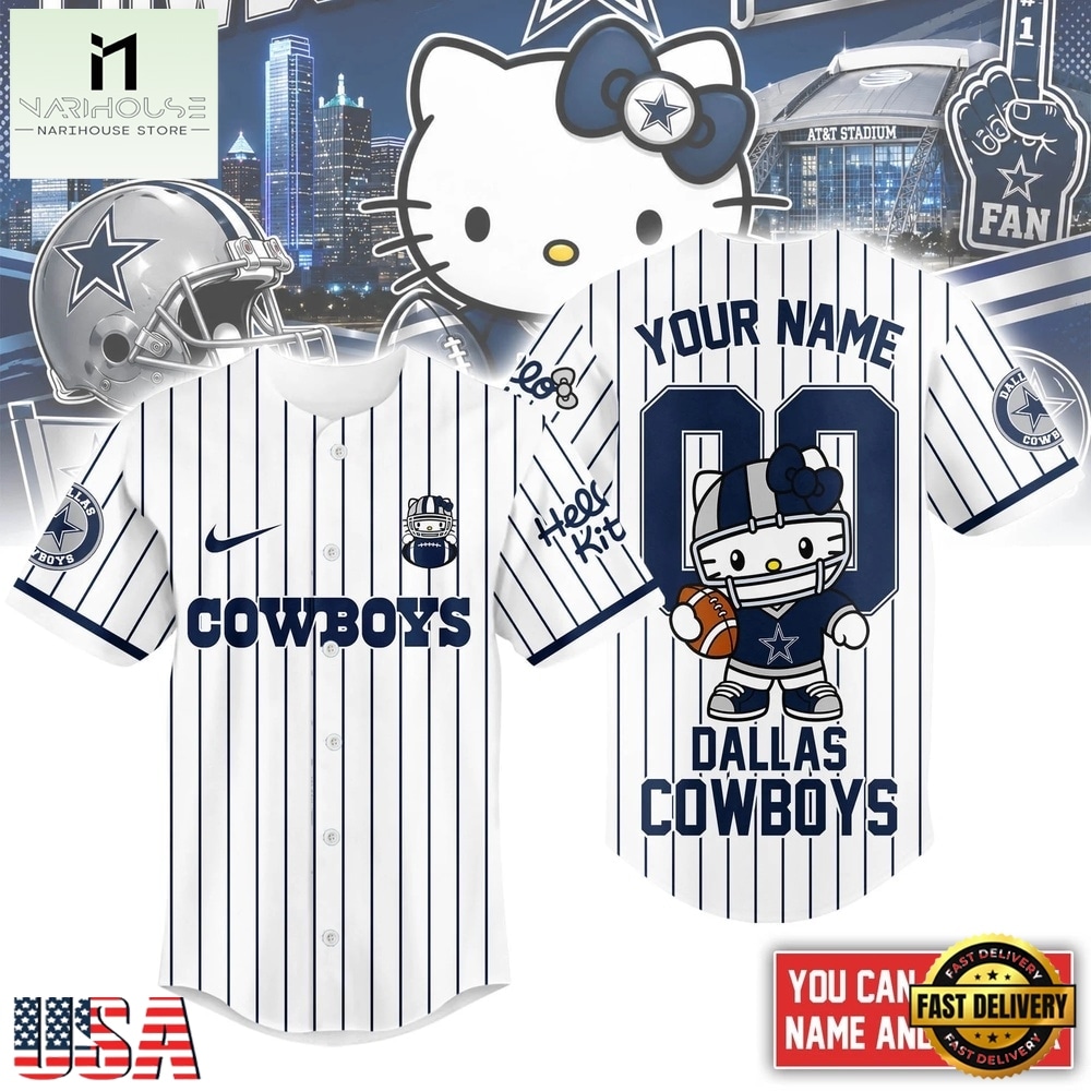 Dallas Cowboys NFL Kitty Game Day Custom Baseball Jersey Shirt , NFL Game Day Jersey Dallas Cowboys NFL Kitty Game Day Custom Baseball Jersey Shirt , NFL Game Day Jersey