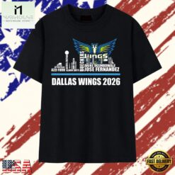 Dallas Wings 2026 Skyline Roster Word Art Basketball T Shirt , Stylish 2D Graphic Shirt Dallas Wings 2026 Skyline Roster Word Art Basketball T Shirt