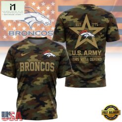 Denver Broncos NFL Veterans US Army Camo New Design 3D Shirt , NFL Sporty Shirt Denver Broncos Nfl Veterans US Army Camo New Design 3D Shirt