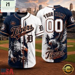Detroit Tigers 2026 MLB Eagle America Personalized Baseball Jersey , MLB Sports Baseball Jersey Detroit Tigers 2026 Mlb Eagle America Personalized Baseball Jersey
