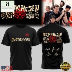 Die Toten Hosen Trink Aus Wir Müssen Gehen Tour 2026 27 Black 3D Shirt , Popular 3D Music Tee Die Toten Hosen Trink Aus Wir Mussen Gehen Tour 2026 27 Black 3D Shirt