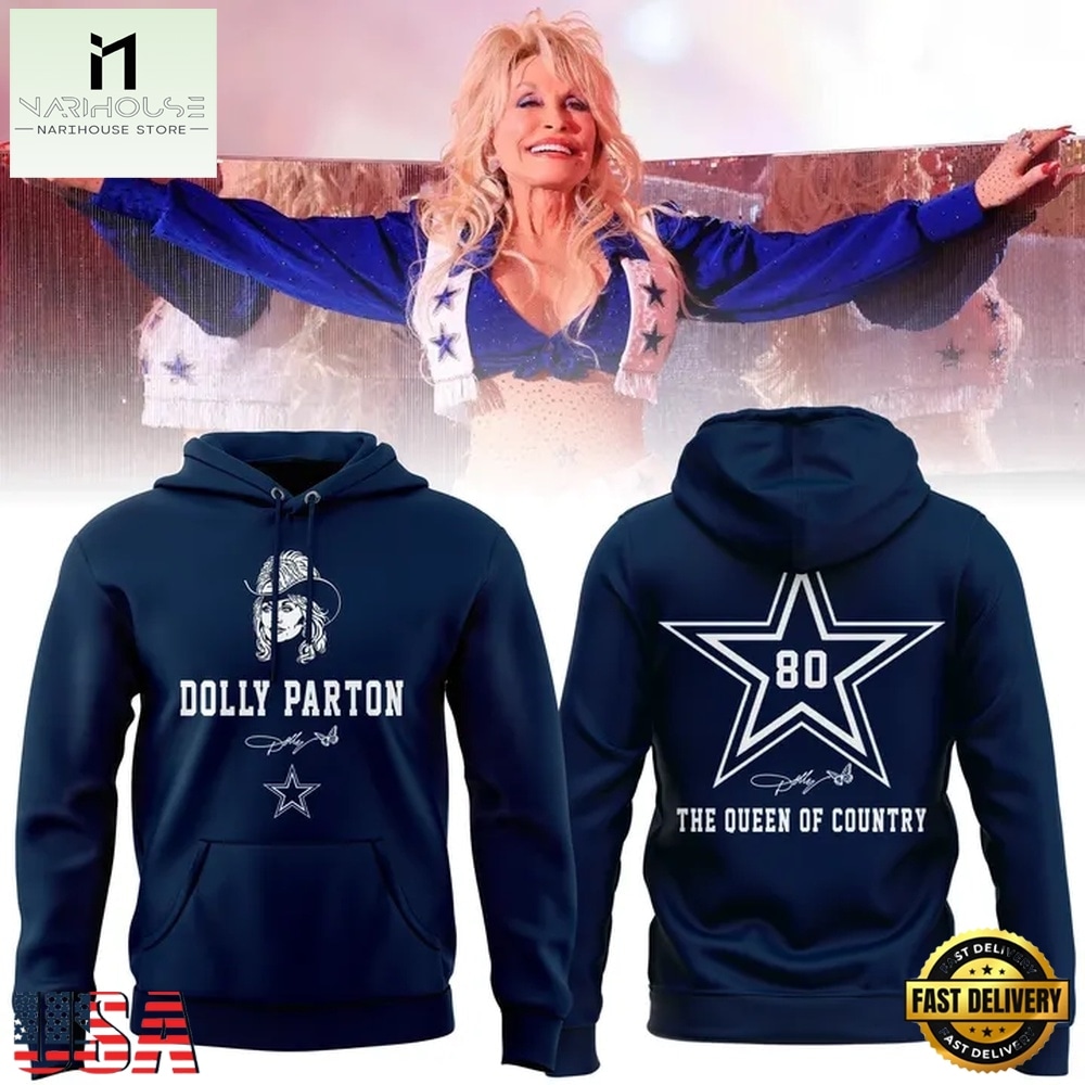 Dolly Parton The Queen of Country x Dallas Cowboys Hoodie, Popular 3D Music Tee Dolly Parton The Queen of Country x Dallas Cowboys Hoodie, Popular 3D Music Tee