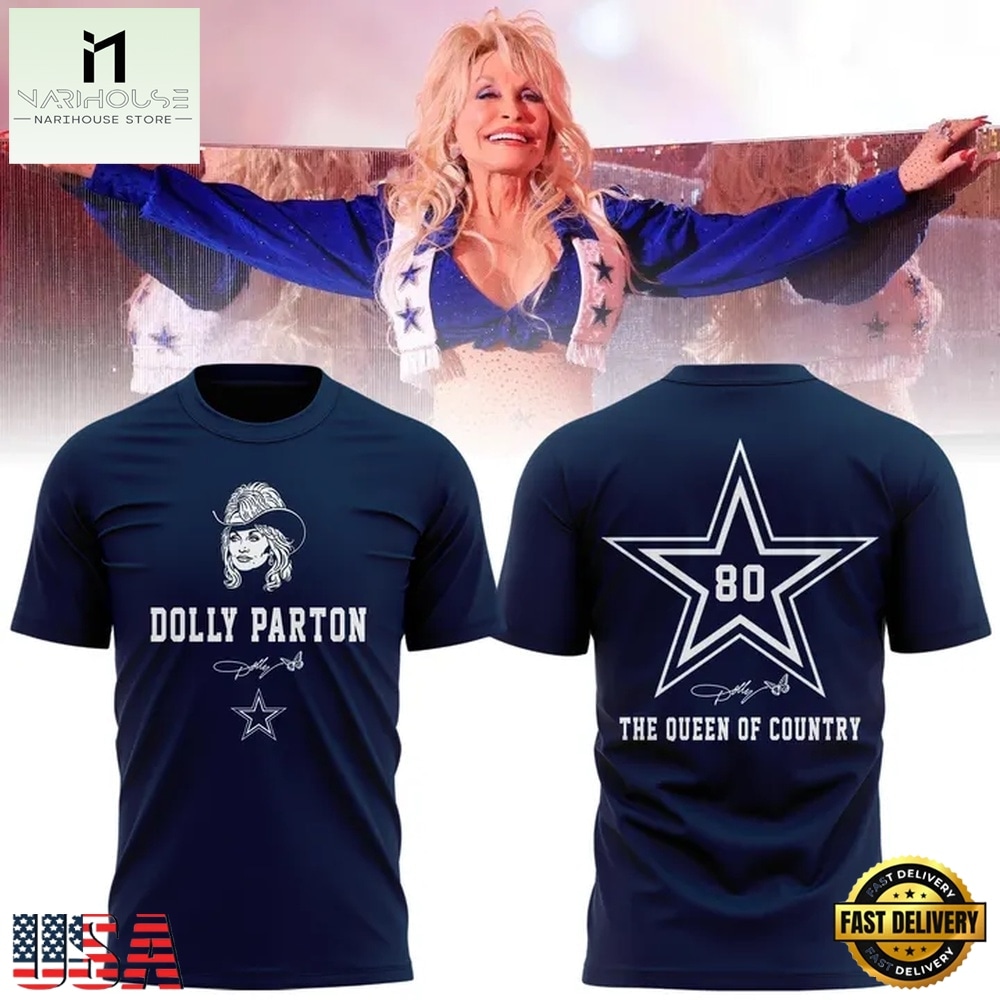 Dolly Parton The Queen of Country x Dallas Cowboys T Shirt, Popular 3D Music Tee Dolly Parton The Queen of Country x Dallas Cowboys T Shirt, Popular 3D Music Tee