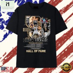 Drew Brees #9 New Orleans Saints Pro Football Hall Of Fame Tribute T Shirt , Stylish 2D Graphic Shirt Drew Brees 9 New Orleans Saints Pro Football Hall OF Fame Tribute T Shirt