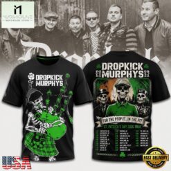 Dropkick Murphys ST.Patrick’s Day 2026 Tour T Shirt , Popular 3D Music Tee Dropkick Murphys ST Patrick S Day 2026 Tour T Shirt