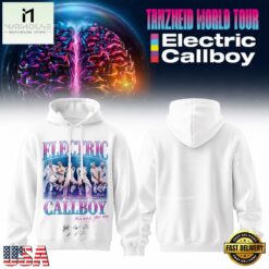 Electric Callboy Tanzneid World Tour 2026 Signature White Hoodie, Popular 3D Music Tee Electric Callboy Tanzneid World Tour 2026 Signature White Hoodie