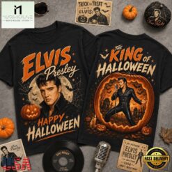 Elvis Presley Halloween Vintage Graphic Spooky Music Fan Shirt, Popular 3D Music Tee Elvis Presley Halloween Vintage Graphic Spooky Music Fan Shirt