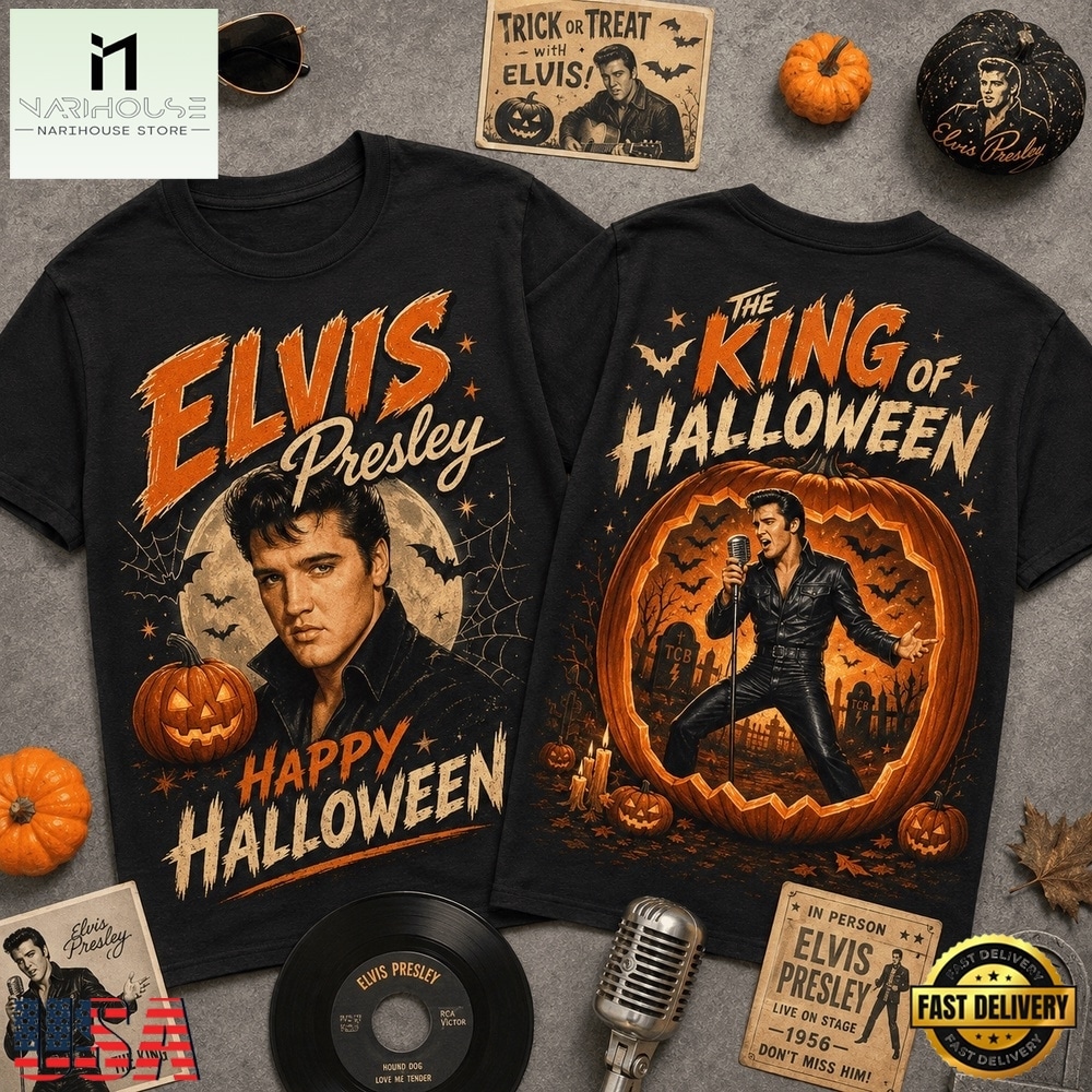 Elvis Presley Halloween Vintage Graphic Spooky Music Fan Shirt, Popular 3D Music Tee Elvis Presley Halloween Vintage Graphic Spooky Music Fan Shirt, Popular 3D Music Tee